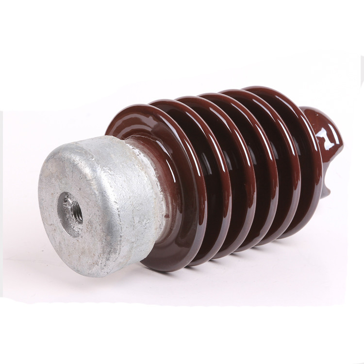 Helle Brown glasig-glänzende Porzellan-Linie Posten-Isolator Soems 22kV